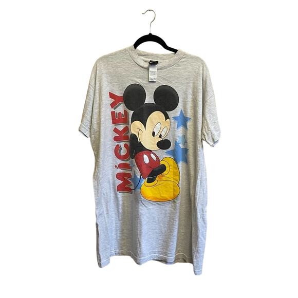 Vintage Y2K Disney Unlimited OS Mickey Mouse pajama sleep shirt gray cozy - Picture 1 of 10